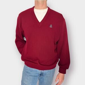 90s IZOD Burgundy‎ V-neck Sweater